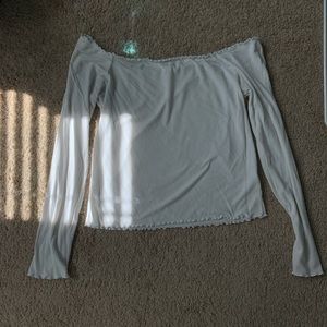 white off the shoulder long sleeve